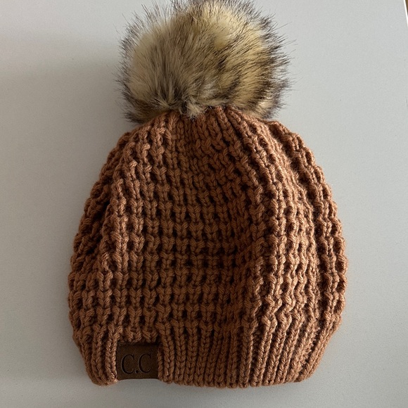 Warm Brown and Cream Beanie Duo - Picture 3 of 6
